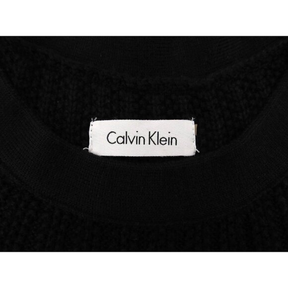 Calvin Klein Ribbed Knit Dress Womens Small Black Cap Sleeve Minimalist 90s Y2K - Picture 6 of 11